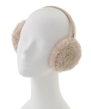 MOONBAT FURLA(フルラ)ファーMix コンパクト イヤマフ 無地 ベージュ