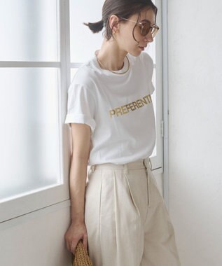 WEGO 【ANGIE VINTAGE】フロッキーロゴプリントTシャツ 柄6