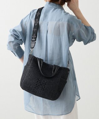 russet ナイロンラフィア2WAYトートバッグ(CE-1711) Black