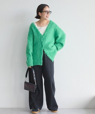 AMERICAN HOLIC カールシャギーカーディガン Green