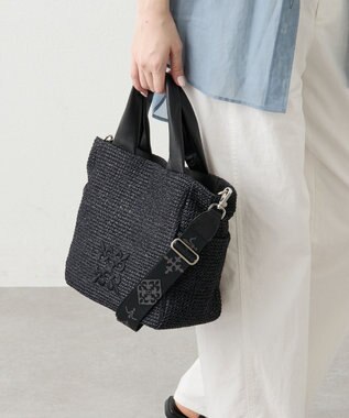 russet ナイロンラフィア2WAYトートバッグ(CE-1711) Black