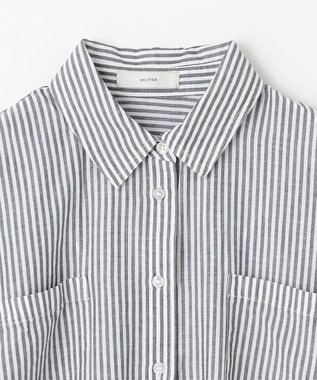 ANY 【手洗い可】コットンリネンブラウス オフ×ブラック