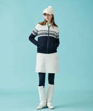 23区GOLF 【WOMEN】【リバーシブル】ノルディック柄　リバーシブル ブルゾン ネイビー系