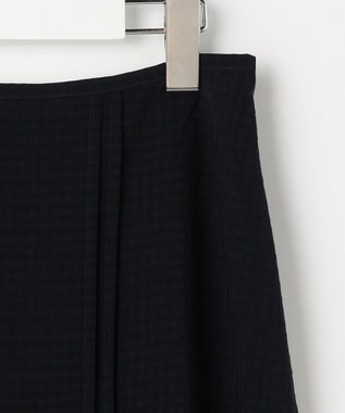 J.PRESS LADIES S シアーブロックチェック フレア スカート ネイビー系