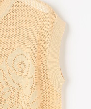 Feroux 【洗える】透かし編みニットトップス アイボリー系