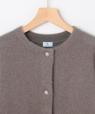 組曲 L 【加藤ローサさん着用】フラッフィーファーニット ジャケット ブラウン系