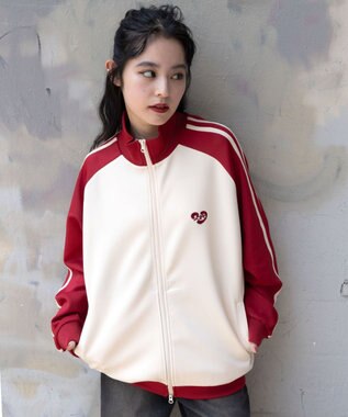 WEGO 【ユニセックスITEM/MLサイズ展開】ラグランライントラックジャケット レッドその他