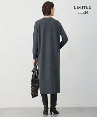 ICB 【WEB限定】 ウールブレンドダブルフェイス ニットワンピース ミディアムグレー