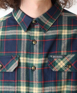 Columbia Columbia/ フレアガンストレッチフランネルシャツ /コロンビア Coll Navy Two Lane Tartan