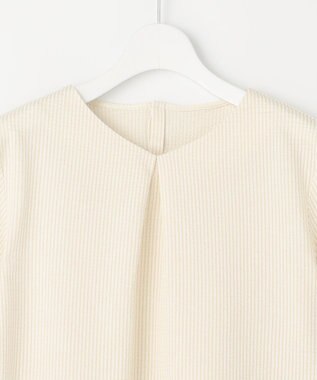 J.PRESS LADIES 【洗える・抗菌防臭・吸水速乾】サッカージャージー ペプラム カットソー オフ×イエロー系