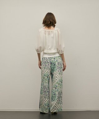 GRACE CONTINENTAL プリントイージーパンツ グリーン