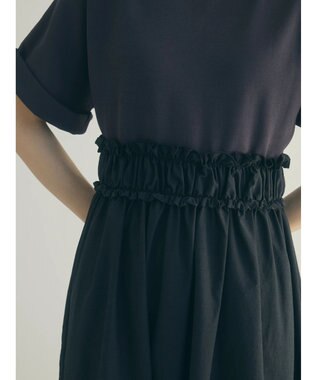 Green Parks armonia.異素材切替ドルマンワンピース Charcoal Gray