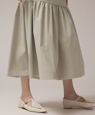 GRACE CONTINENTAL サイドフリルタフタワンピース ライトグリーン