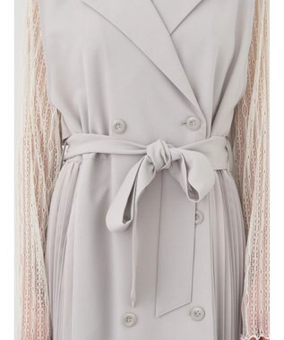 earth music&ecology サイドプリーツジレンチ Gray