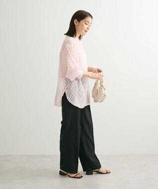 Green Parks ２ＷＡＹ　リーフジャガードシアーシャツ Pink