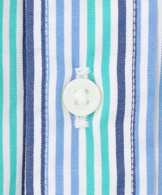 J.PRESS MEN SOMELOSコットンストライプ シャツ グリーン系1