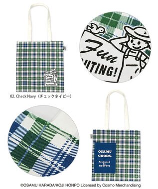 ROOTOTE 4722【オサムグッズ】OSAMU GOODS(R)×ROOTOTE トール・フラット 02：チェックネイビー