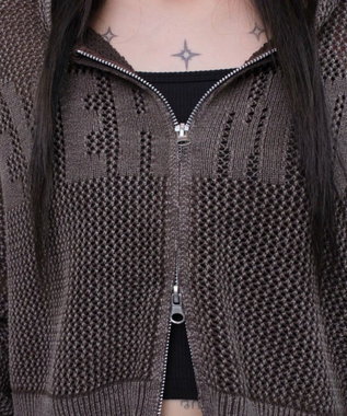 WEGO ヴィンテージウォッシュメッシュパーカー ブラウン