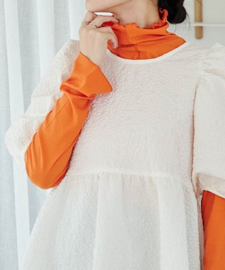 WEGO ソフトタッチカラーリブロンT オレンジ