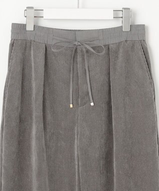 自由区 【洗える】ソフトコーデュロイワイド パンツ グレー