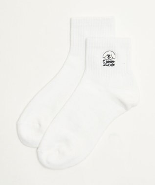 WEGO 手描き風刺繍アンクルパイルソックス 柄2