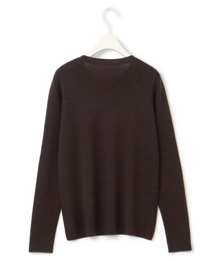 ICB 【洗える】エクストラファインメリノ クルーネックプルオーバー バーントブラウン系