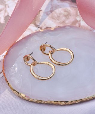 Tiaclasse ダブルリングピアス ゴールド