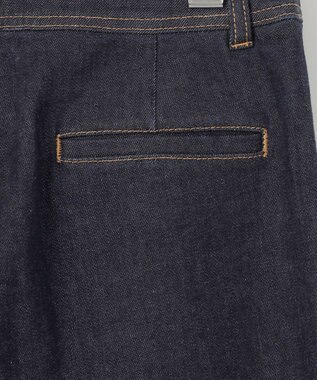 J.PRESS LADIES L 【洗える】 10oz Stretch Denim セミワイド パンツ ネイビー系