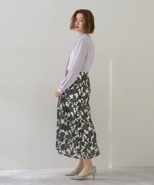 YECCA VECCA 配色ラインボウタイブラウス Lavender