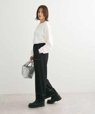 Green Parks 箔プリント長袖ロンＴＥＥ Silver