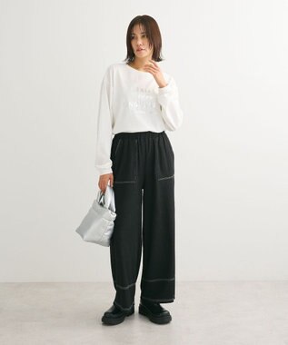 Green Parks 箔プリント長袖ロンＴＥＥ Silver