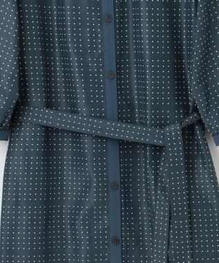 J.PRESS LADIES L 【洗える】ブロックドットプリント ワンピース ダルブルー系5