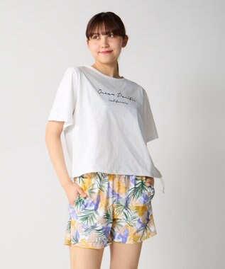 OP／FILA 【Ocean Pacific】裾ブラウジングTシャツ付き４点セット水着