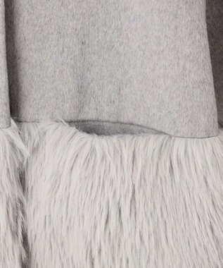 Feroux ウール混 ショートコート ライトグレー系