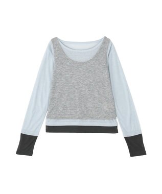 earth music&ecology SET2点ハイショクシアータンクトップ+ロンT Gray Mixture