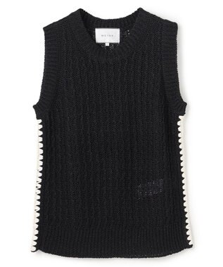 BEIGE， ATACAM / テープヤーン ノースリーブニット Black