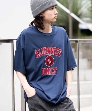 WEGO 【接触冷感/ユニセックス着用ITEM】カレッジロゴグラフィックT（SS） ネイビー