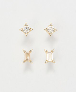 Phoebe 【金属アレルギー対応】クラシックバケットビジューセラミックピアス ゴールド