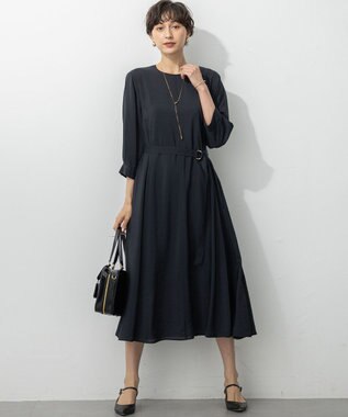 23区 S シアースパンオーガンジー ワンピース ネイビー系