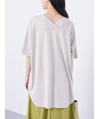 Green Parks 接触冷感バックカシュクールチュニック Light Beige