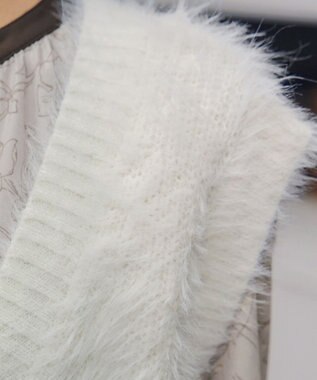 Tiaclasse 【洗える】フェザーニットベスト アイボリー