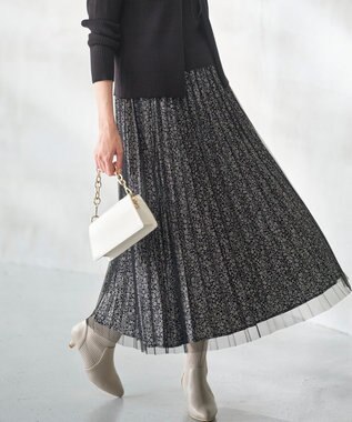 【洗える】チュールレイヤードプリーツ スカート