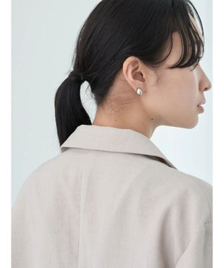 earth music&ecology リネンライク５分袖ジャケット Beige