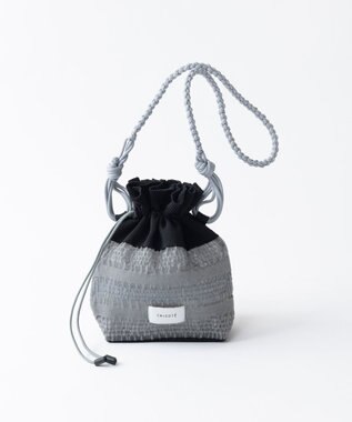 TRICOTE ボーダーシアーポーチバッグ 95GRAY