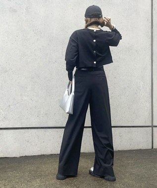 Green Parks ２ＷＡＹ　ショート丈カーディガン Black