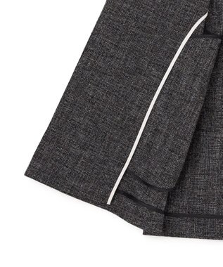 ICB L ミックスブッチャー バックスリットジレ ブラック×オフホワイト