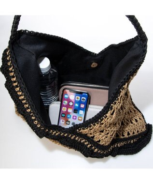 UNBILLION cachecache フリル編みワンハンドルクロッシェトート ブラック