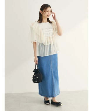 Green Parks フェミニンロゴボックスＴシャツ Off White