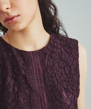 GRACE CONTINENTAL レースタイトドレス ブラウン