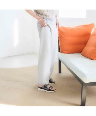 MODE ET JACOMO <carino>厚底ビジューバックルサンダル ブラック